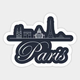 Skyline - Paris - White #3 Sticker